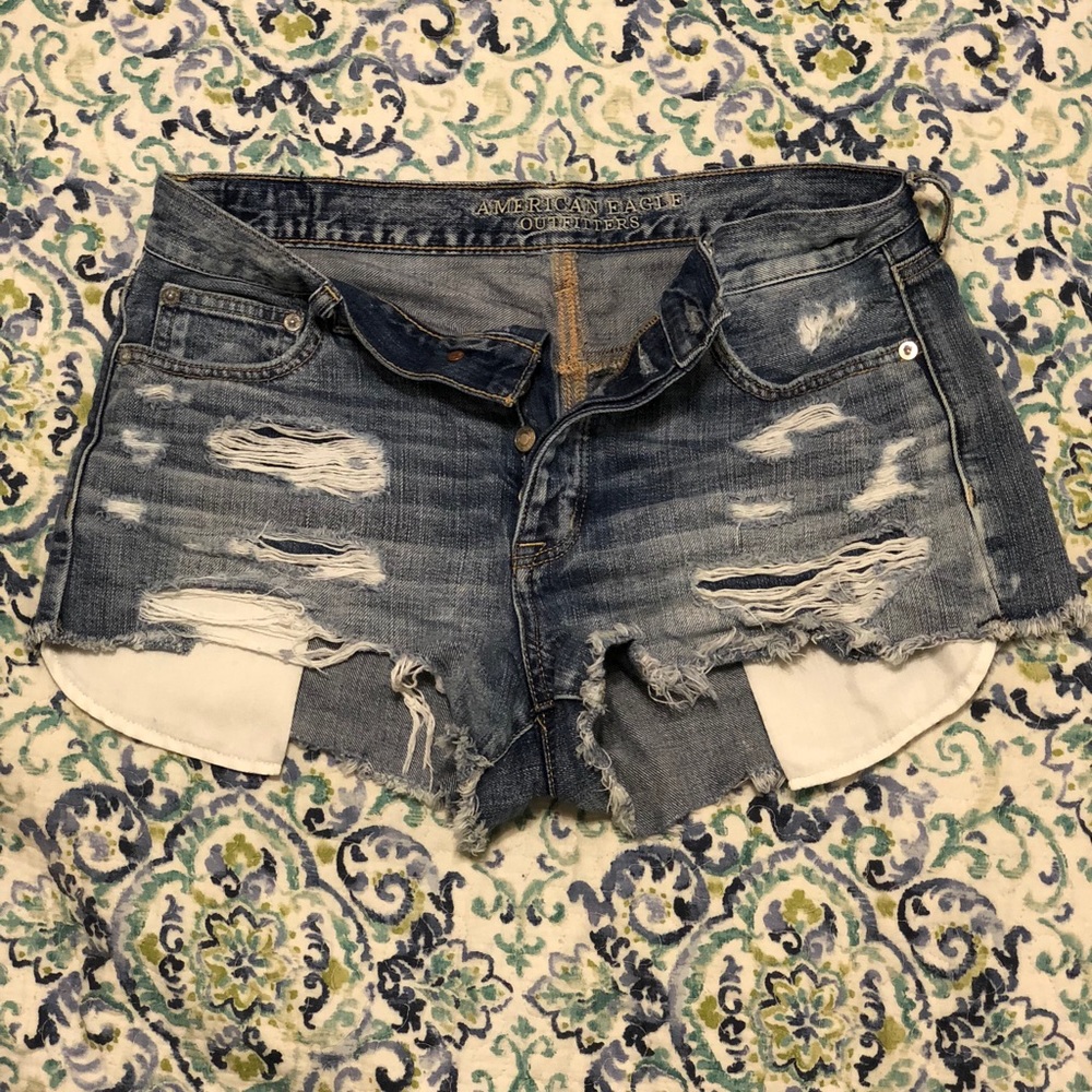AE Distressed denim shorts